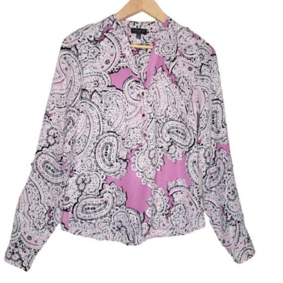 4/$25 THE LIMITED Purple Paisley Popover Top - Picture 1 of 6
